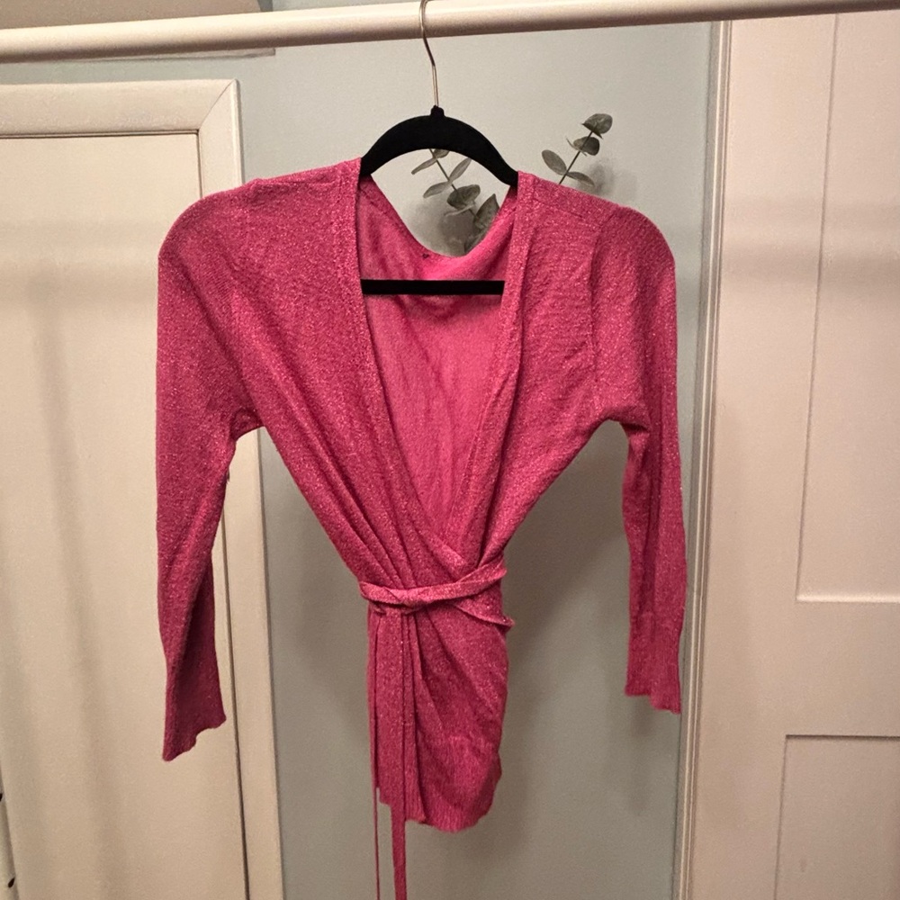 BCBG Pink Wrap Blouse